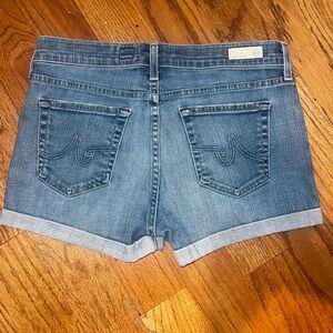 AG pixie style blue jean shorts
